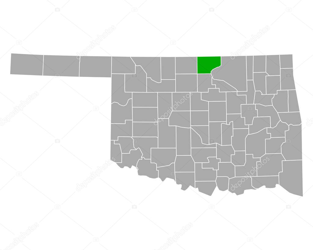 Map of Kay in Oklahoma