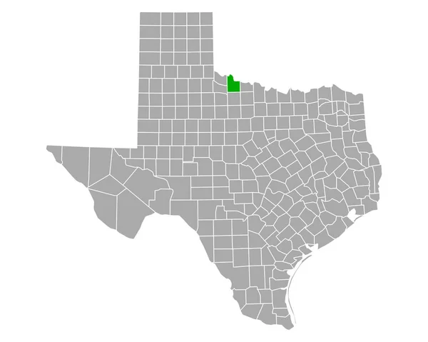 Mapa Wilbargera Teksasie — Wektor stockowy