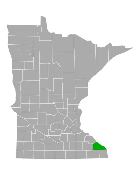 Mapa Winony Minnesota — Wektor stockowy