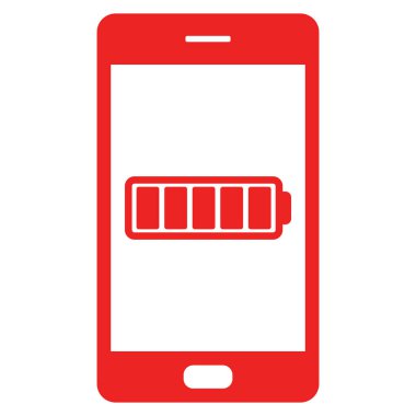 Vektör illüstrasyon olarak pil ve akıllı telefon