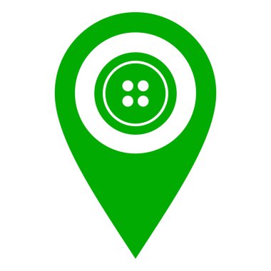 Vektör illüstrasyonu olarak düğme ve konum iğnesi