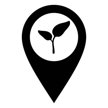 Vektör illüstrasyonu olarak bitki ve konum iğnesi