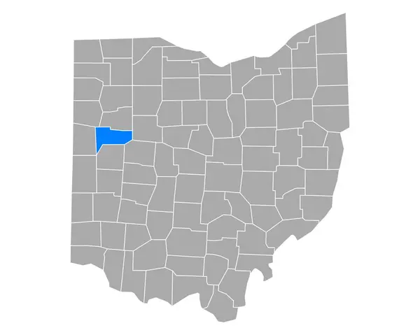 Kaart Van Auglaize Ohio — Stockvector