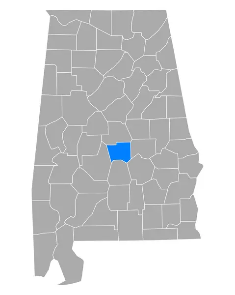 Map Autauga Alabama — стоковий вектор
