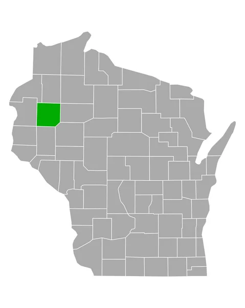 Carte Barron Dans Wisconsin — Image vectorielle