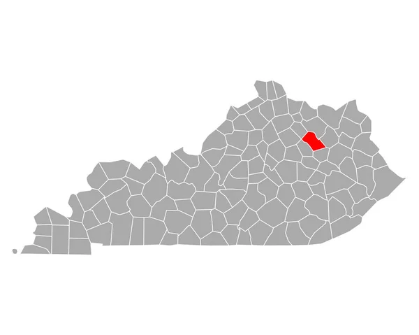 Mapa Banheira Kentucky — Vetor de Stock