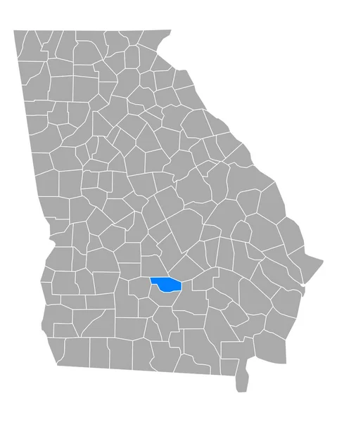 Mapa Ben Hill Georgia — Vector de stock