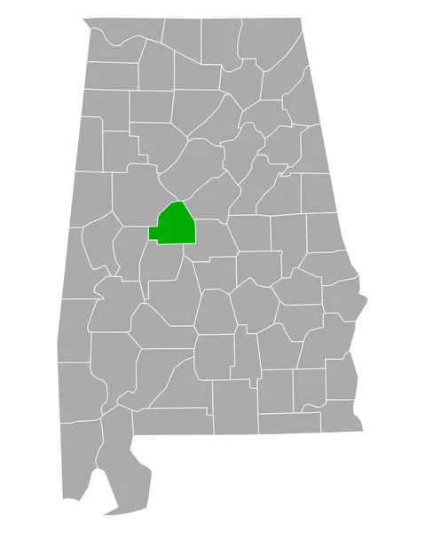 Mapa Bibb Alabama — Vector de stock