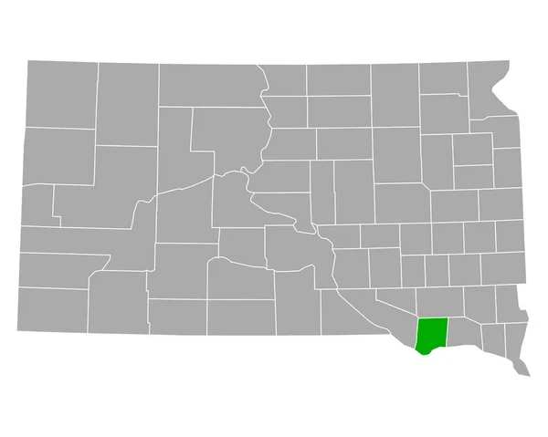 Mapa Bon Homme Dakota Sul — Vetor de Stock