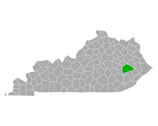 Kaart Van Breathitt Kentucky — Stockvector