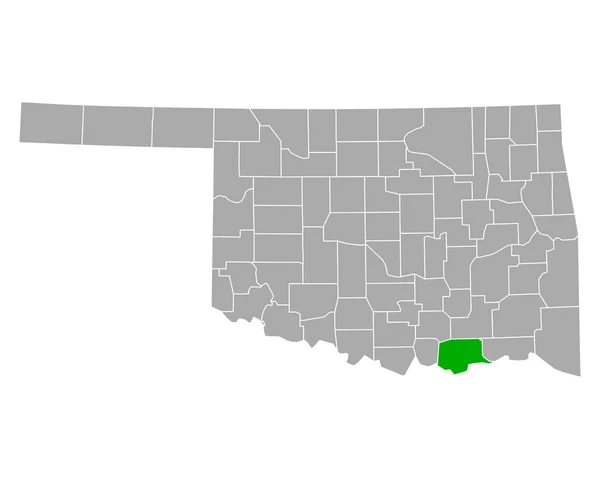 Oklahoma Daki Bryan Haritası — Stok Vektör