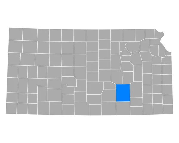 Mapa Butler Kansas — Vector de stock