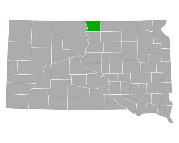 Güney Dakota Campbell Haritası — Stok Vektör