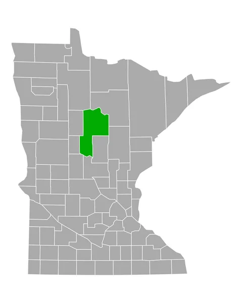 Mapa Cassi Minnesotě — Stockový vektor