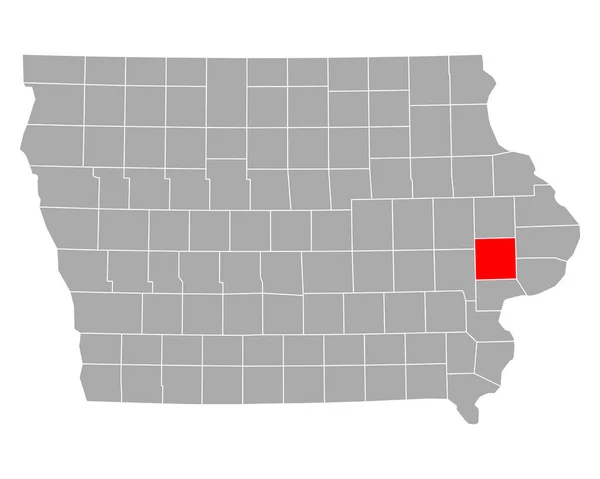 Iowa Daki Sedir Haritası — Stok Vektör