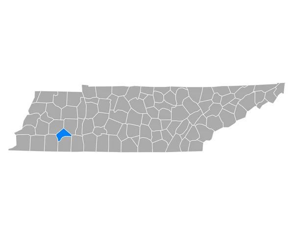 Mapa Chesteru Tennessee — Stockový vektor