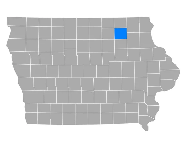 Mapa Chickasaw Iowa — Vector de stock