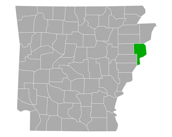 Mapa Crittenden Arkansas — Archivo Imágenes Vectoriales