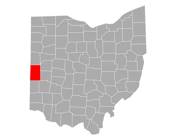 Karte Von Darke Ohio — Stockvektor