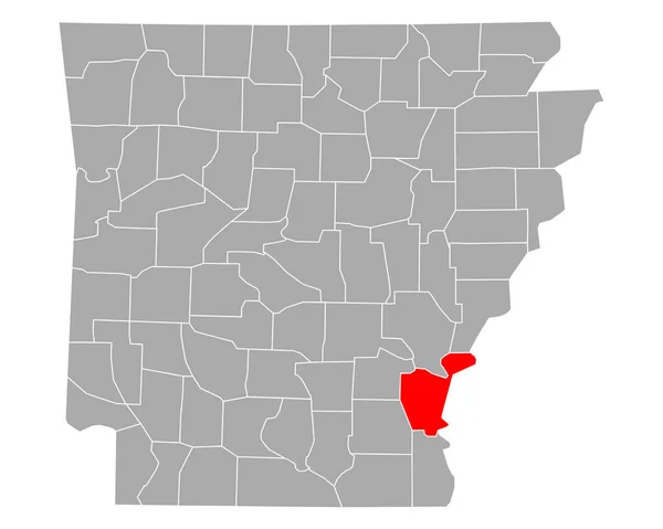 Mapa Desha Arkansas — Archivo Imágenes Vectoriales
