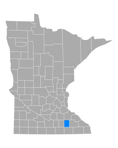 Mapa Dodge Minnesota — Vector de stock