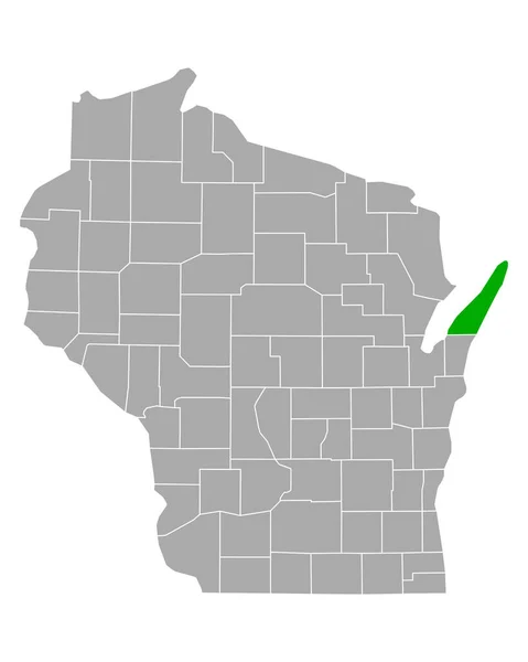 Karta Över Dörren Wisconsin — Stock vektor