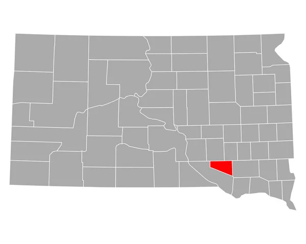 Güney Dakota Daki Douglas Haritası — Stok Vektör