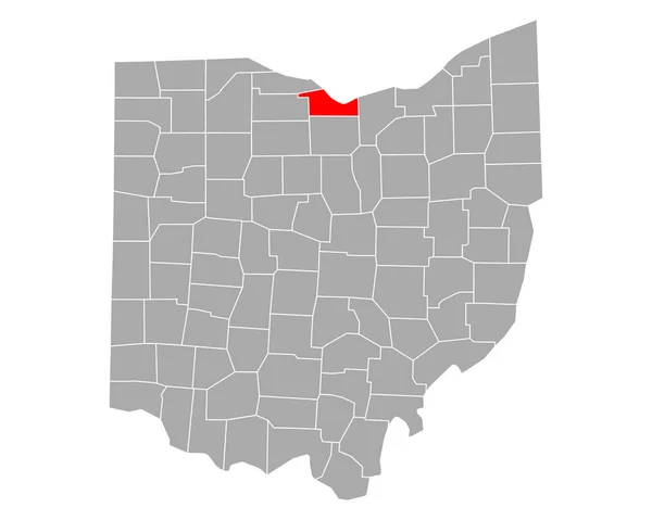 Carte Érié Ohio — Image vectorielle