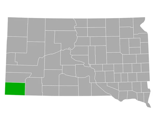 Mappa Del Fiume Autunno Nel Dakota Del Sud — Vettoriale Stock