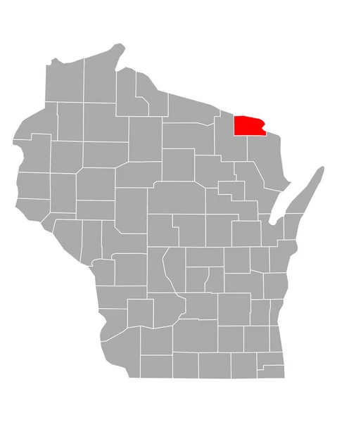 Wisconsin Deki Floransa Haritası — Stok Vektör