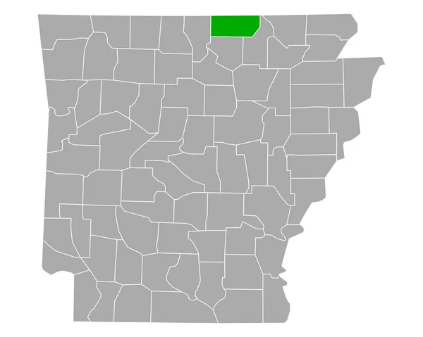 Mapa Frigoríficos Arkansas — Vetor de Stock