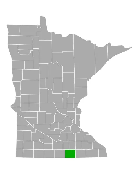 Mapa Freebornu Minnesotě — Stockový vektor