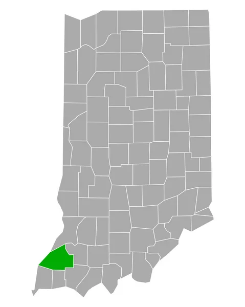 Mapa Gibson Indiana — Archivo Imágenes Vectoriales