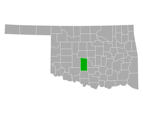Karta Över Grady Oklahoma — Stock vektor
