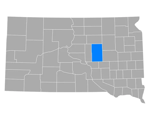 Mapa Mão Dakota Sul — Vetor de Stock