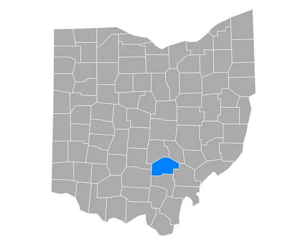 Mapa Hocking Ohiu — Stockový vektor