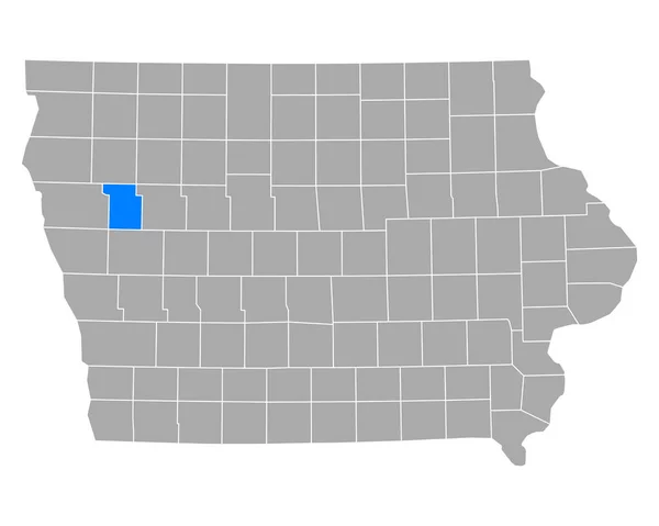 爱荷华州Ida地图 — 图库矢量图片