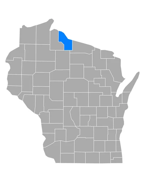 Wisconsin Deki Demir Haritası — Stok Vektör