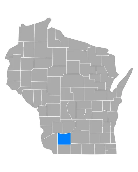 Wisconsin Deki Iowa Haritası — Stok Vektör