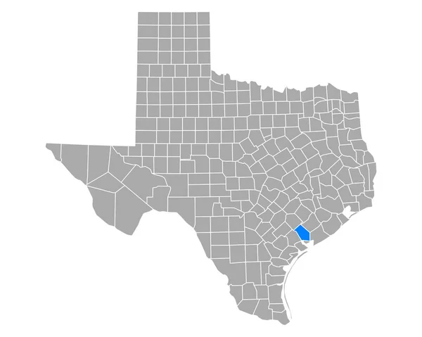 Mapa Jacksona Texasu — Stockový vektor