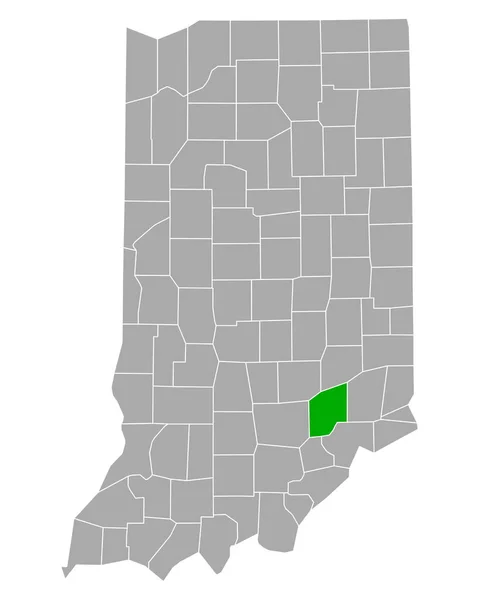 Indiana Daki Jennings Haritası — Stok Vektör