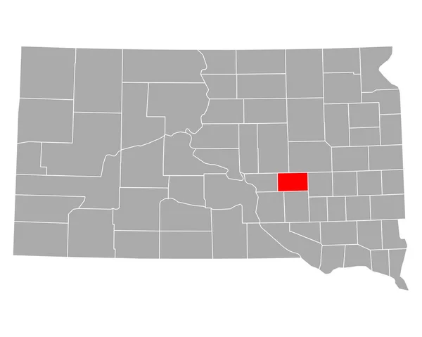 Mappa Jerauld South Dakota — Vettoriale Stock