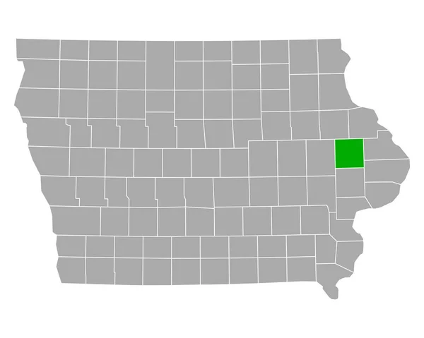 Mapa Jones Iowa — Vector de stock