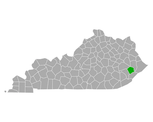 Mapa Knott Kentucky — Archivo Imágenes Vectoriales