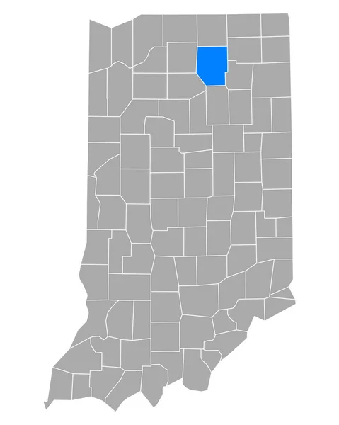 Karte Von Kosciusko Indiana — Stockvektor