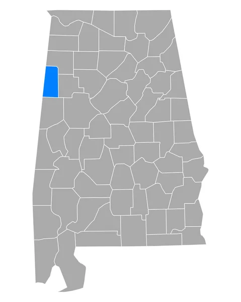 Mapa Lamar Alabama — Wektor stockowy