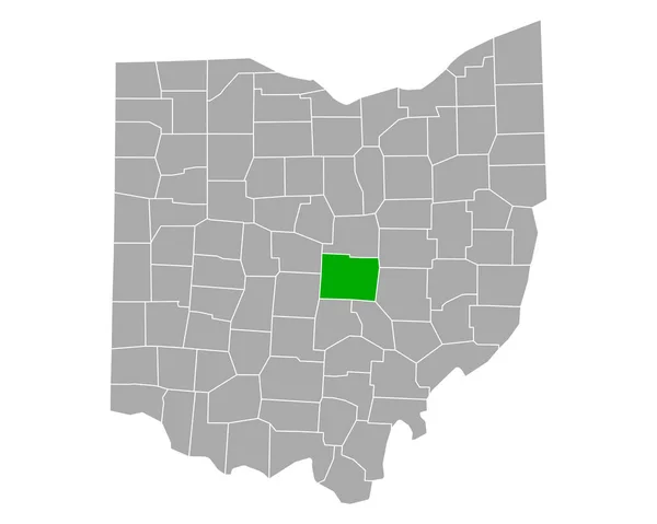 Kaart Van Licking Ohio — Stockvector