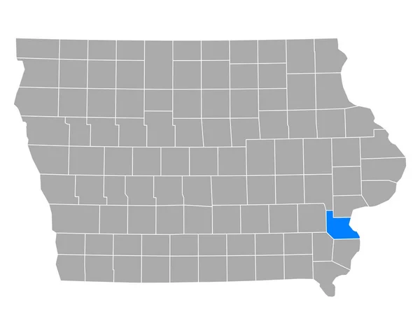 Mapa Louisa Iowa — Archivo Imágenes Vectoriales