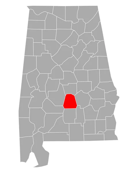 Kaart Van Lowndes Alabama — Stockvector