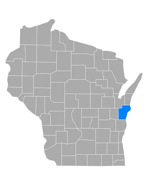 Wisconsin Deki Manitowoc Haritası — Stok Vektör